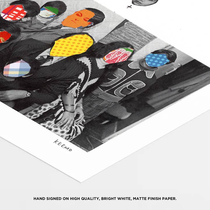 Keemo Gallery - Wholesale Art Print - Humanity Family History Art Print Wall Decor Collage B&W3