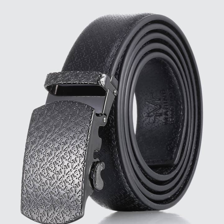 Deep Charcoal Shadowed Metallic Ratchet Belt for wholesale on Faire