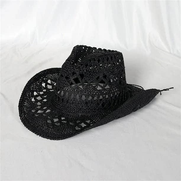 Syrrios Gifts LLC - Wholesale Straw Hat - Women's - Western Cowboy Cowgirl Straw Hat Sun Summer Beach Party0