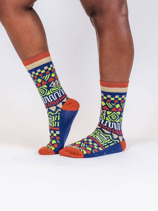 Sema Sodalite blue - Chaussettes en coton biologique pour la vente par Olisha socks