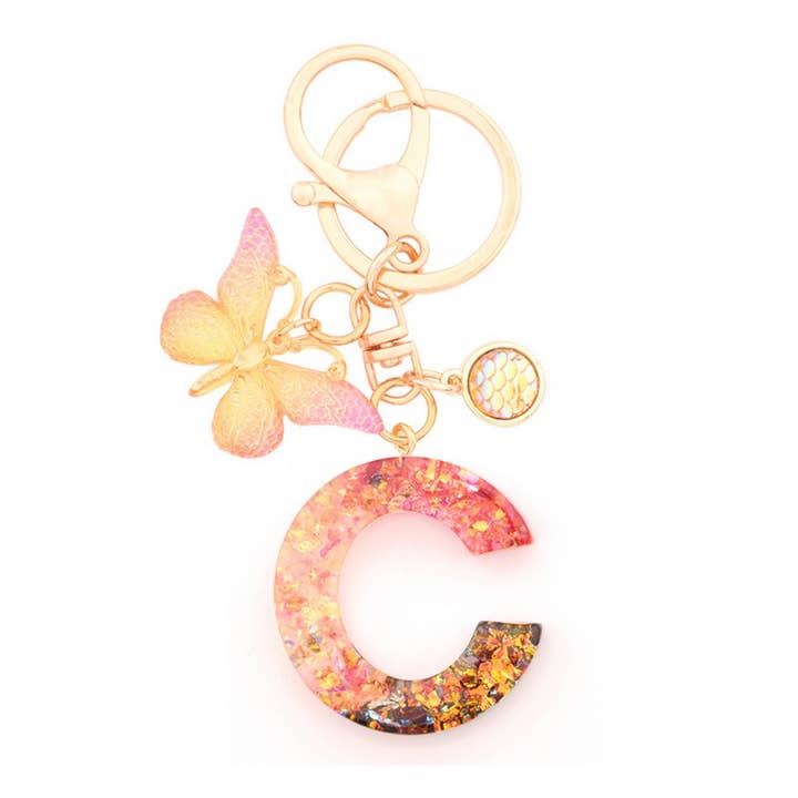 ACCITY - Wholesale Keychain - Women's - Creative Crystal Letter Keychain with Resin Sequins_CWAB50212