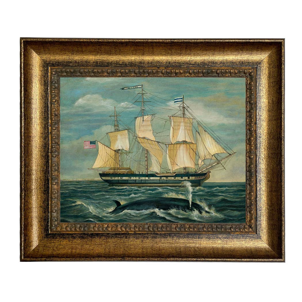 Madison Bay Co. - Historical Home Decor Reproductions - Wholesale Painting/Drawing - American Whaling Ship with Sperm Whale Vintage Painting Print7