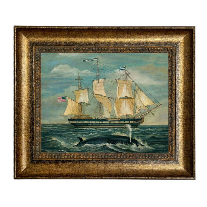 Madison Bay Co. - Historical Home Decor Reproductions - Wholesale Painting/drawing - American Whaling Ship with Sperm Whale Vintage Painting Print7