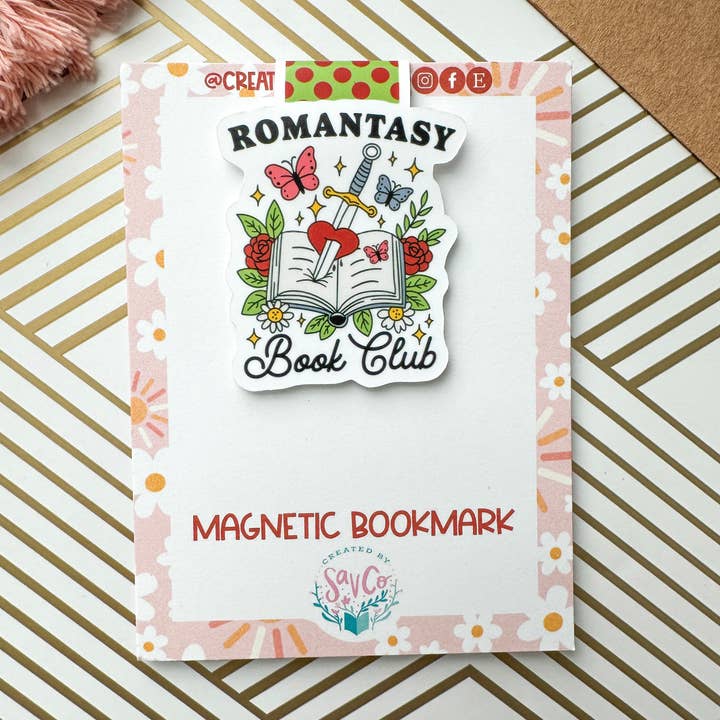 Romantasy Book Club Fantasy Cute Magnetic Bookmark for wholesale by Created by Sav Co