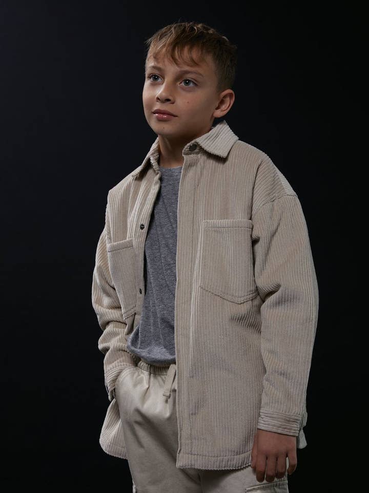 Oversized Quilted Corduroy Shirt for wholesale by SOW Kids