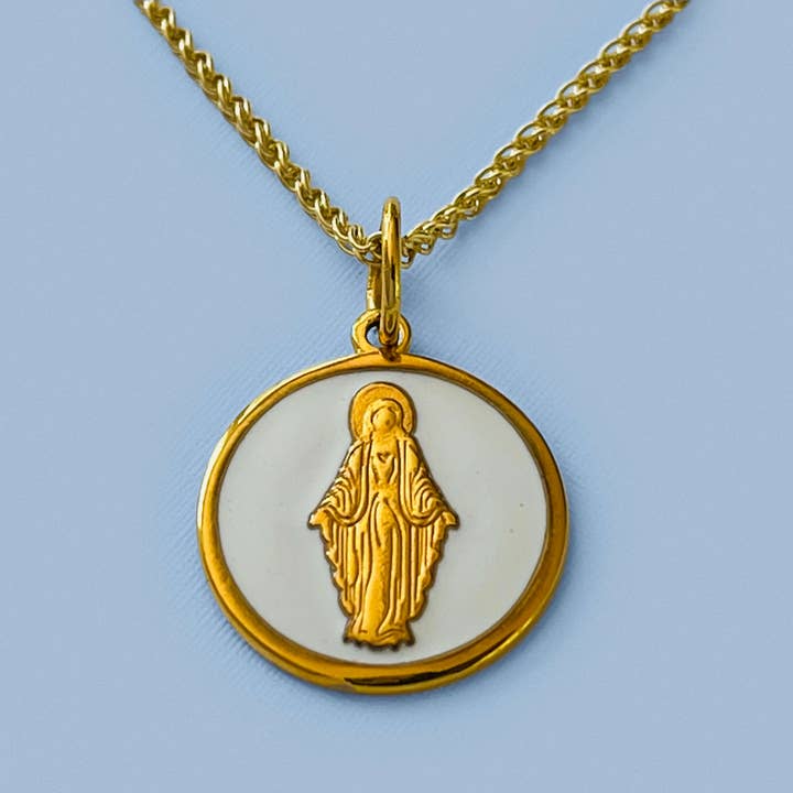 Mary's Fiat Necklace for wholesale by Saint and Stone