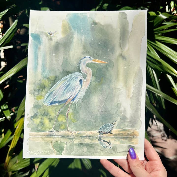 Lyla Clayre Studio - Wholesale Art Print - "Swamp Friends" Watercolor Fine Art Print1