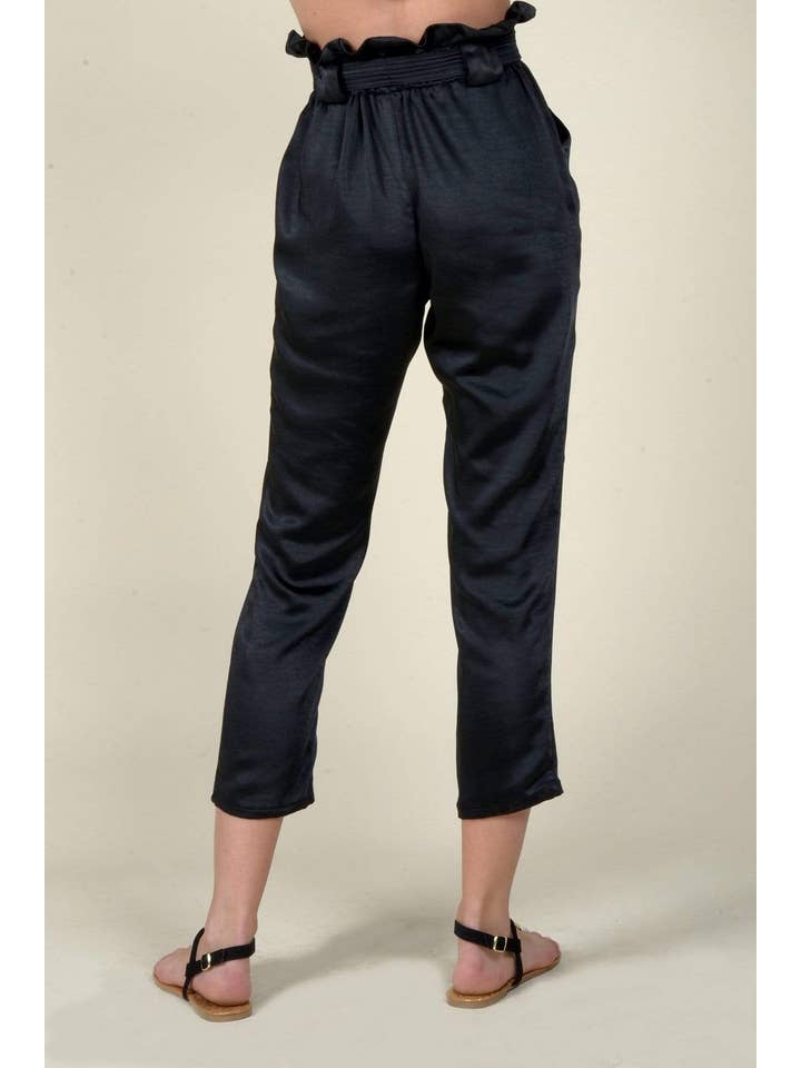 Eva Franco - Wholesale Pants - Women's - Cargo Pants High Waist with Tie and Pockets8