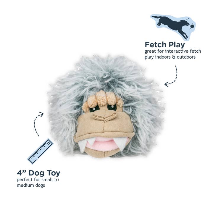 Tall Tails – wholesale Mjukisdjur - Hund – Yeti 2-i-1 Kastboll Hund Leksak2