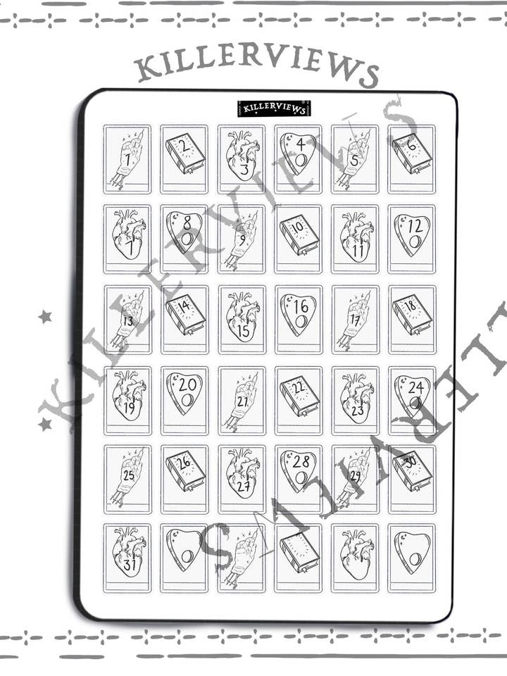 Mini ensemble de stickers de planificateur Tarot pour kit de bullet journal et planificateur - sorcellerie Wicca céleste avenir pour la vente par Killerviews
