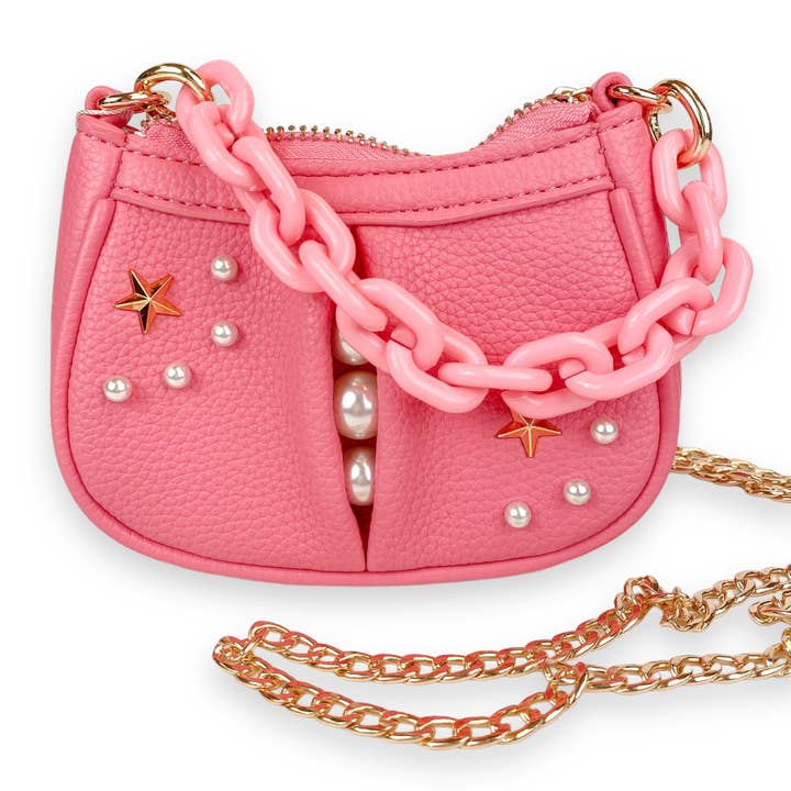 Doe a Dear - Wholesale Shoulder Bag – Kids - P50 B1310 Pearl Studs Mini Leather Shoulder Bag (4 Colors)13