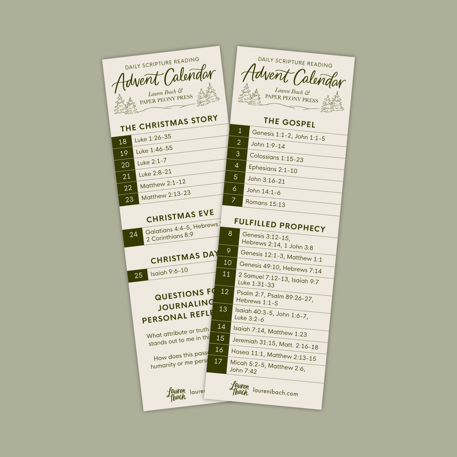 Lauren Ibach - Wholesale Bookmark - Scripture Reading Advent Calendar Bookmark5