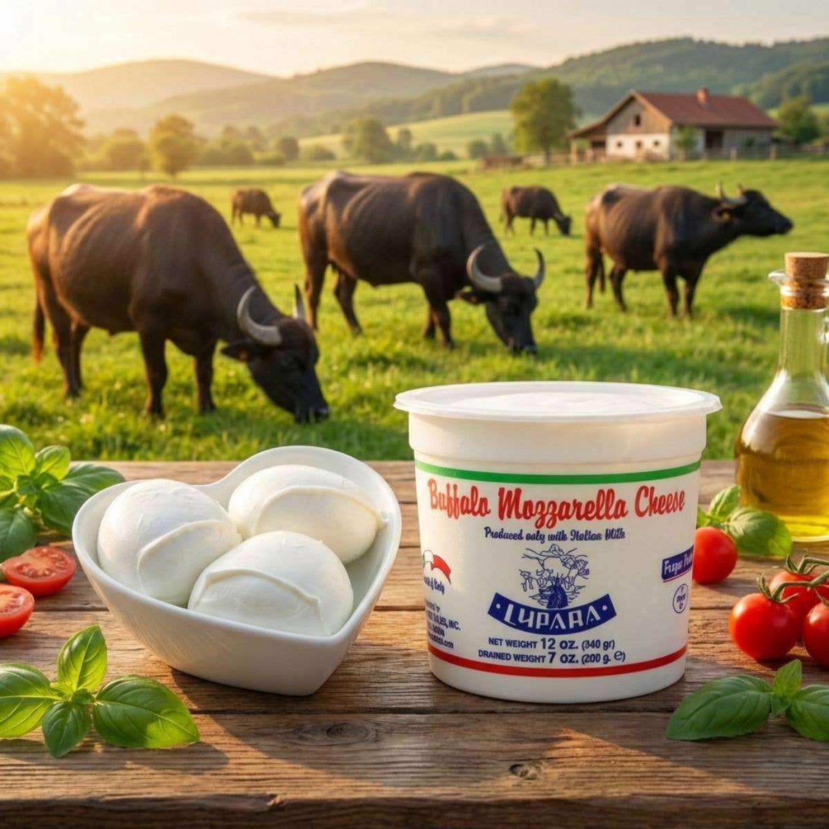 Wholesale Italian Food - Wholesale Cheese - Lupara Buffalo Mozzarella, 7 oz Ball per Cup, 12 Cups4