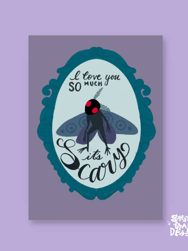 ILY from Mothman Grußkarte für den Großhandel von Galaxy Brain Design