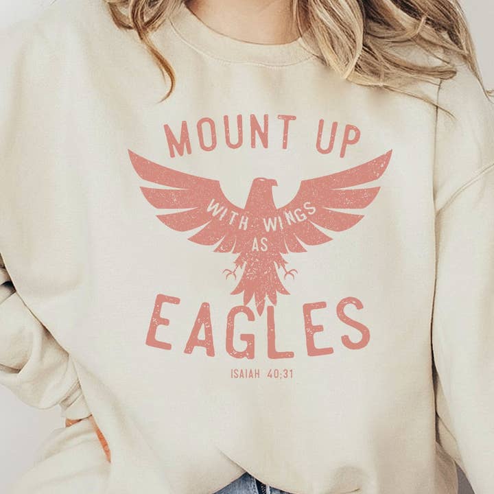 Spiritual Eagles Graphic Fleece Sweatshirt for wholesale by Kissed Apparel