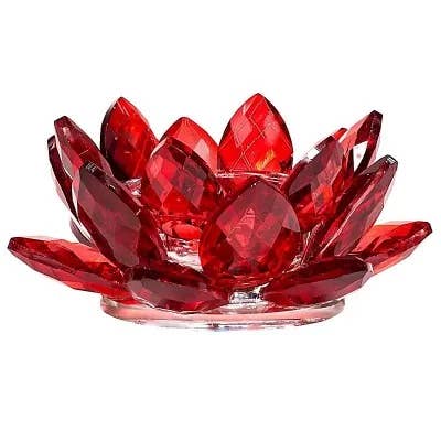 Lotus Flower Candle Holder in Crystal for wholesale by Casa Lotus