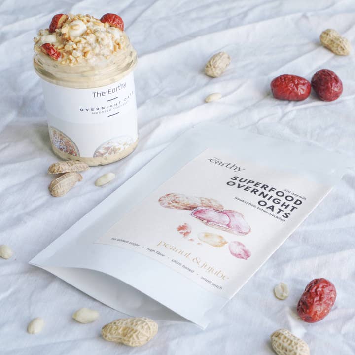 Overnight Oat Dry Mix | Peanut & Jujube (20% protein) for wholesale by The Earthy
