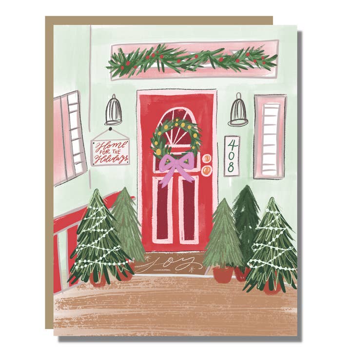 Christmas Porch - Christmas Greeting Card for Realtors for wholesale by Prairie Letter Shop