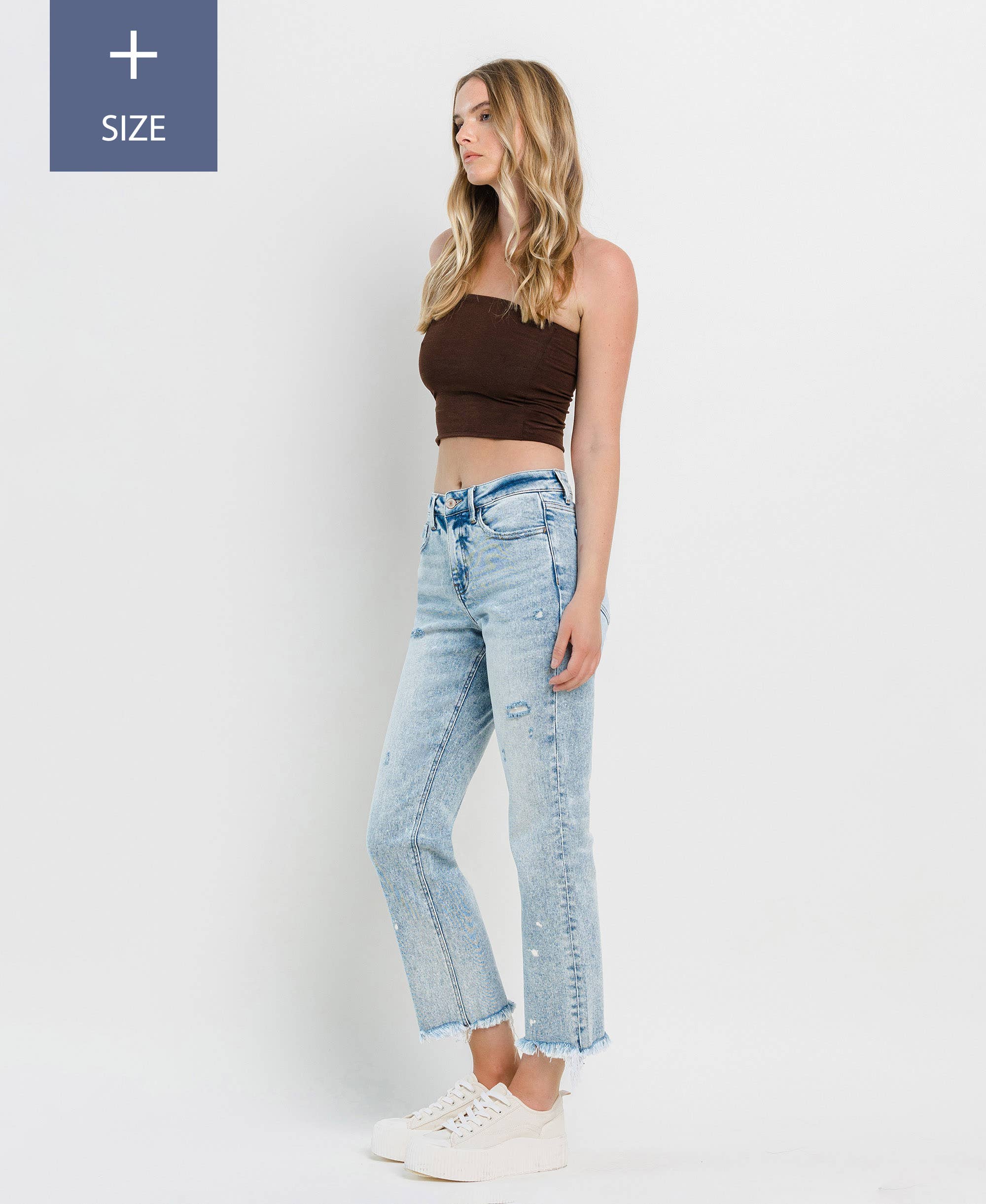 ENTDECKE MICH GERADE JEANS MIT HOHEM BUND ZUR BAUCHKONTROLLE IN ÜBERGRÖSSE LV1295-P für den Großhandel auf Faire9