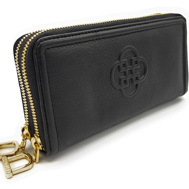 SADDLER WILLOW Carteira de Designer em Pele Genuína com RFID e Duplo Fecho de Correr & Suporte para Telemóvel | Embrulhado para Presente por atacado de SADDLER