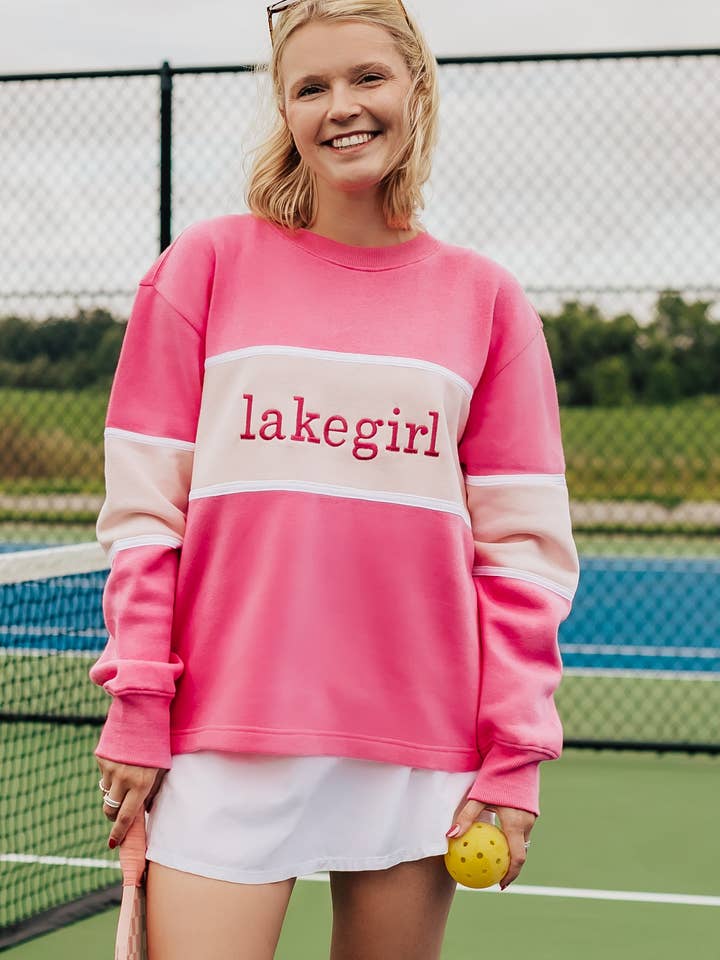 Crew à blocs de couleur en polaire nuageuse pour la vente par Lakegirl