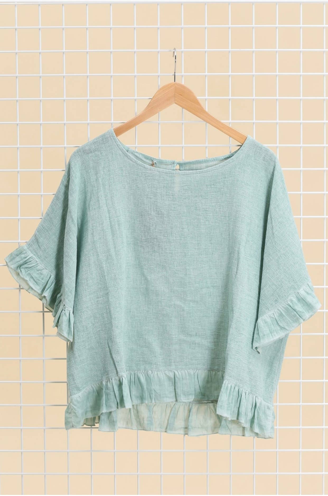 LÉA & LUC - Wholesale Blouse - Women's - Plain blouse in 50% Linen and 50% Cotton REF. 874754