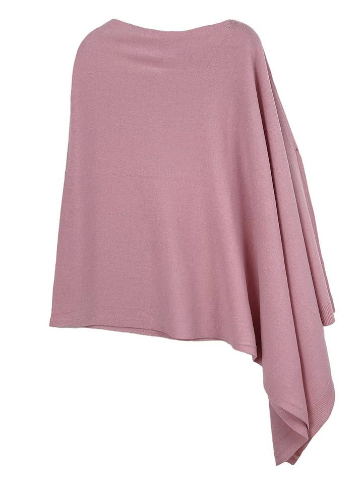 MiMi Wholesale - Wholesale Poncho - Women's - CCP320056 Juney Soft Classic Knit Poncho Ruana37