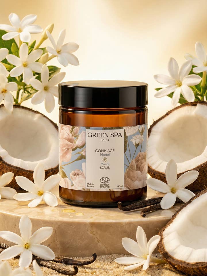 Gommage Monoï* pour la vente par Green Spa