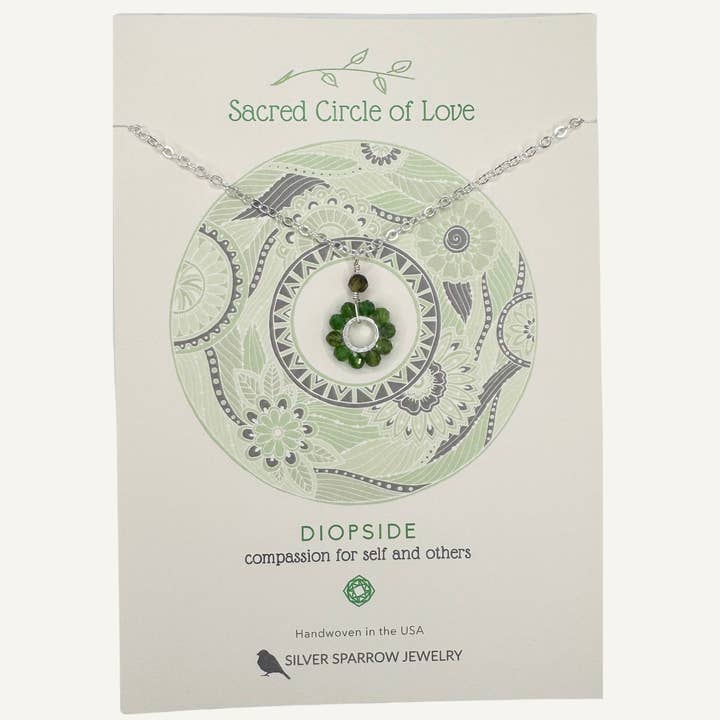 Silver Sparrow Jewelry - Wholesale Pendant/Charm Necklace - Gold Necklace- Diopside Sacred Circle Necklace