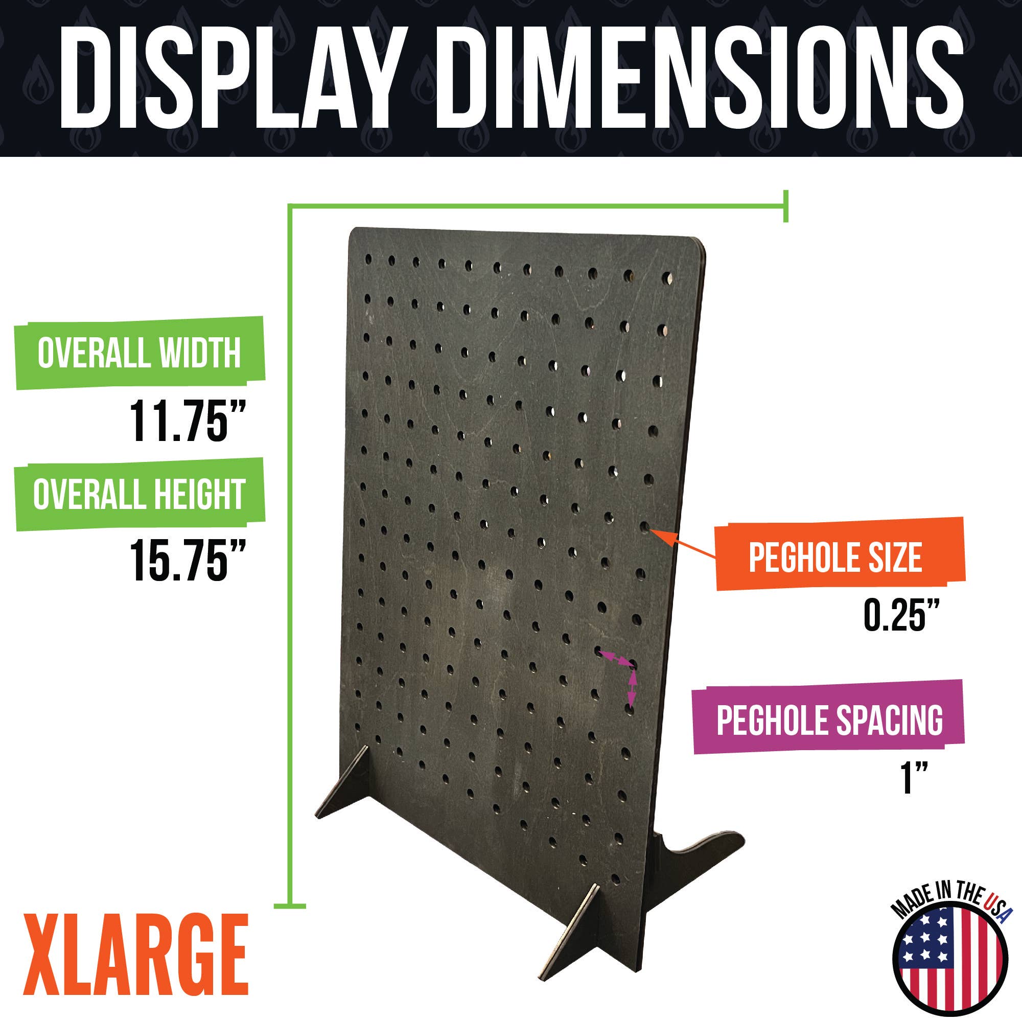 Torched Displays – wholesale Retailer display stand/case – Pegboard Display - Various Sizes and Colors44