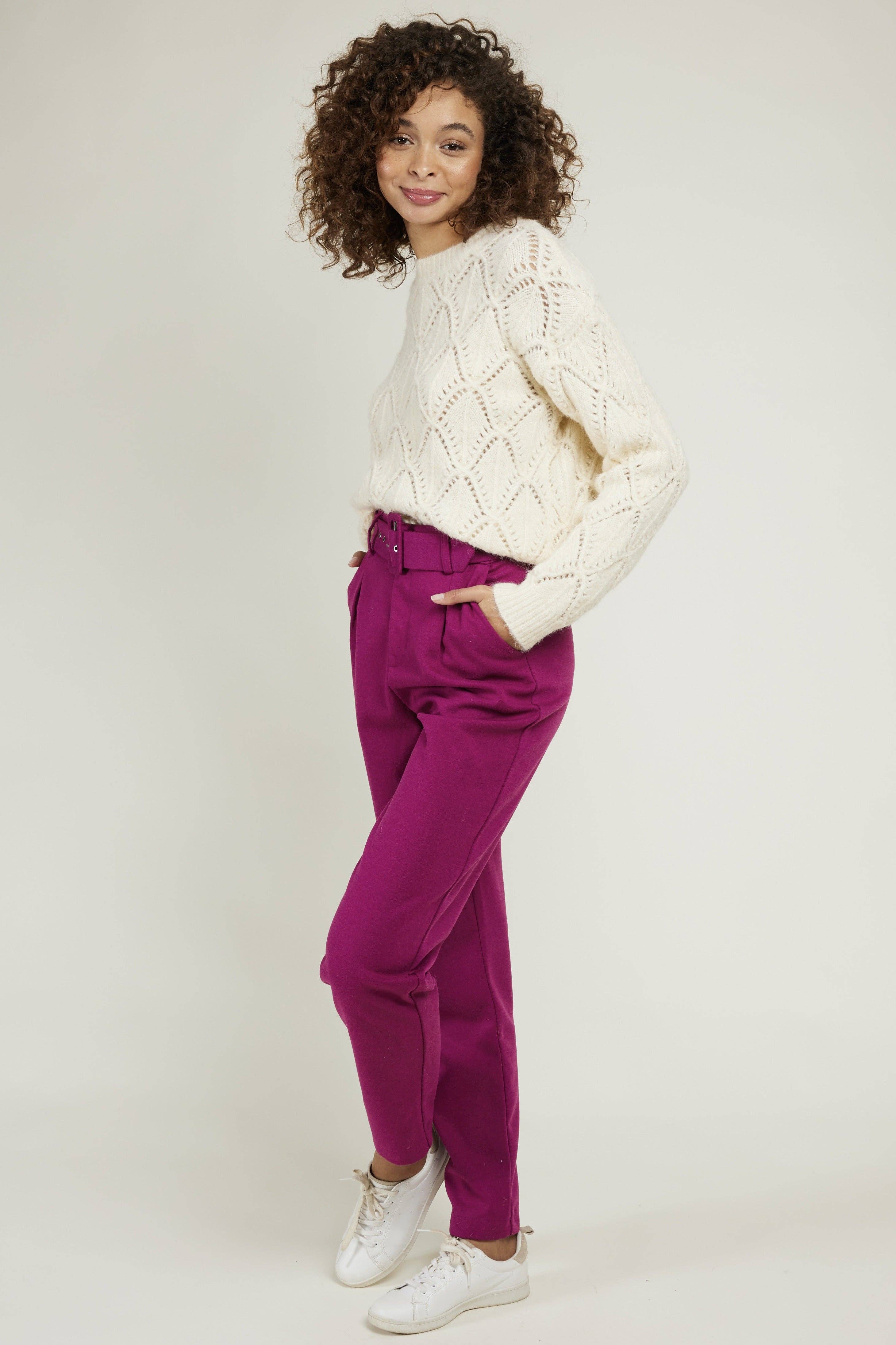 Andy & Lucy - Wholesale Pants - Women's - BRIANNA - Trousers with belt1