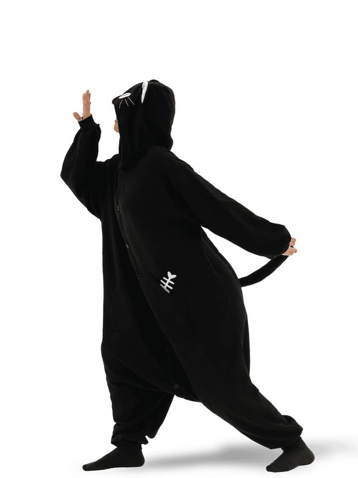 Kigurumi Japanese Costumes - Wholesale Costume – Unisex - Black Cat Kigurumi4