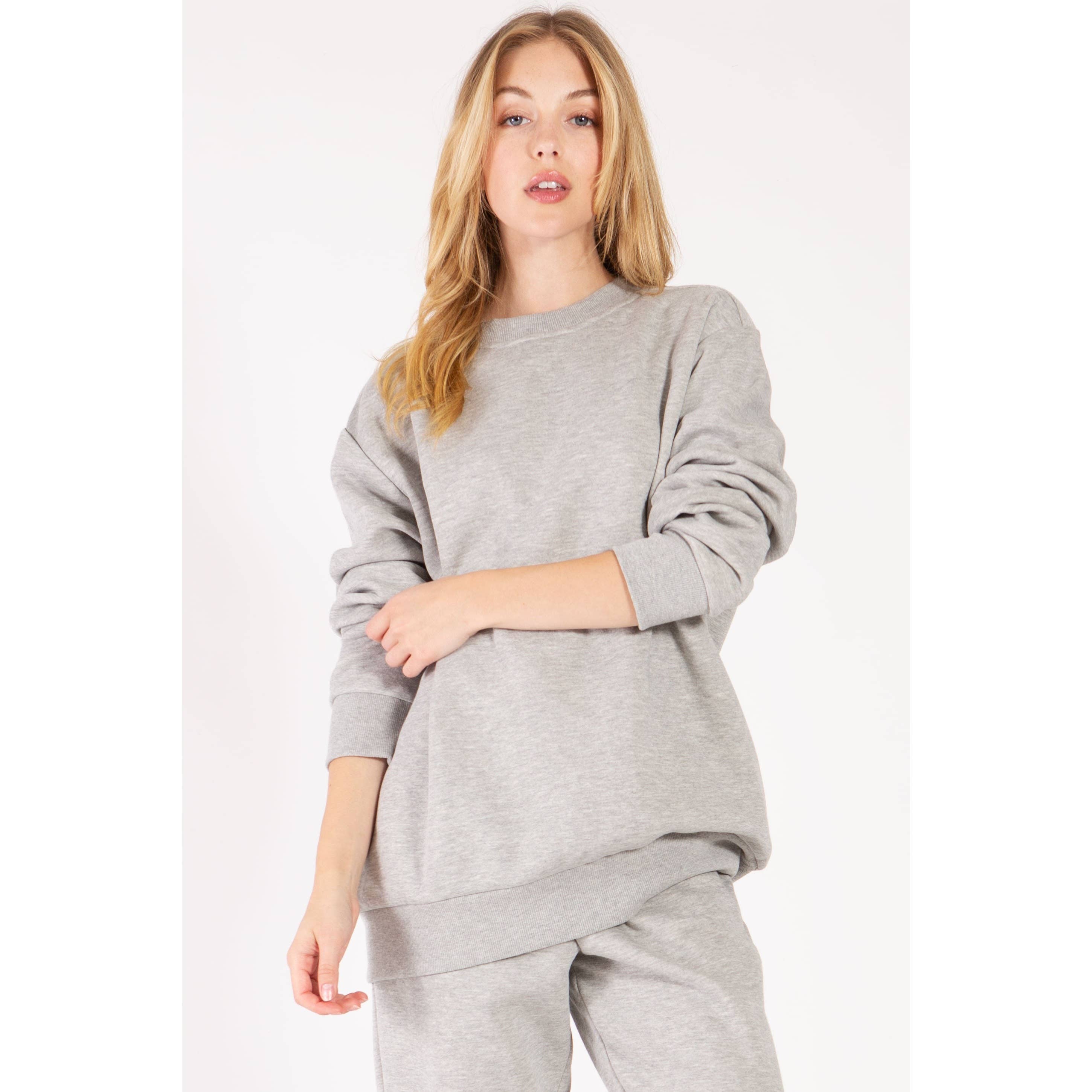 Timeless - Vente Sweat-shirt – femme - Sweat-shirt en molleton à col rond surdimensionné2