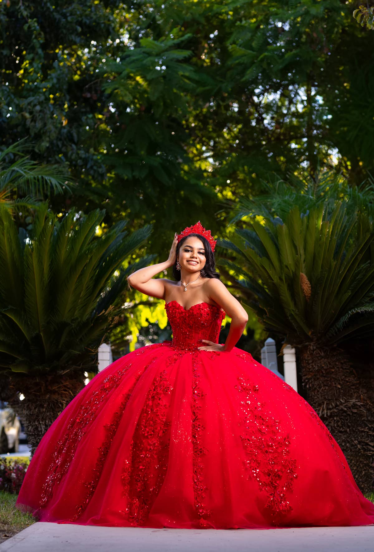 Red Sweetheart neckline quinceanera dress CHF3129 for wholesale on Faire10