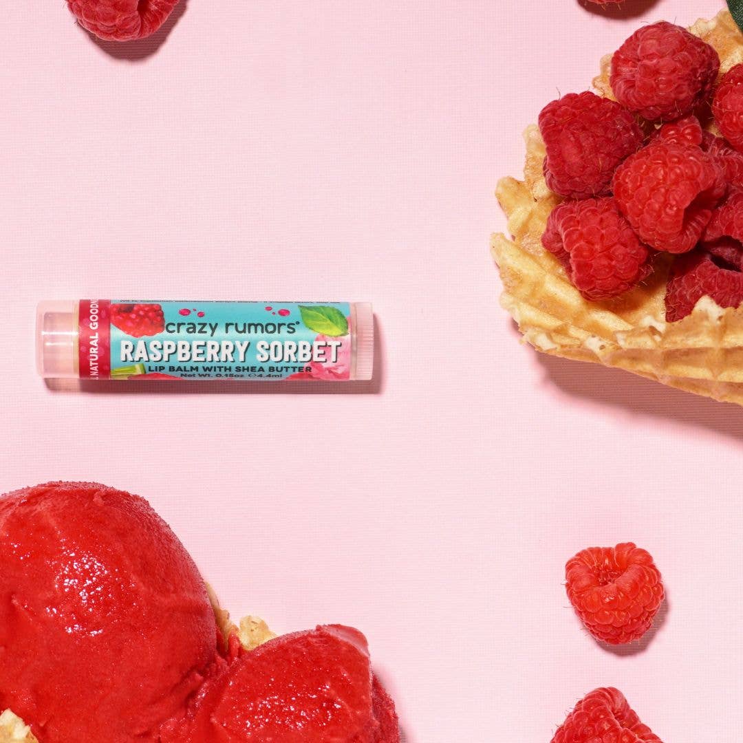 Crazy Rumors - Wholesale Lip Balm - All Natural, Vegan Raspberry Sorbet Lip Balm2