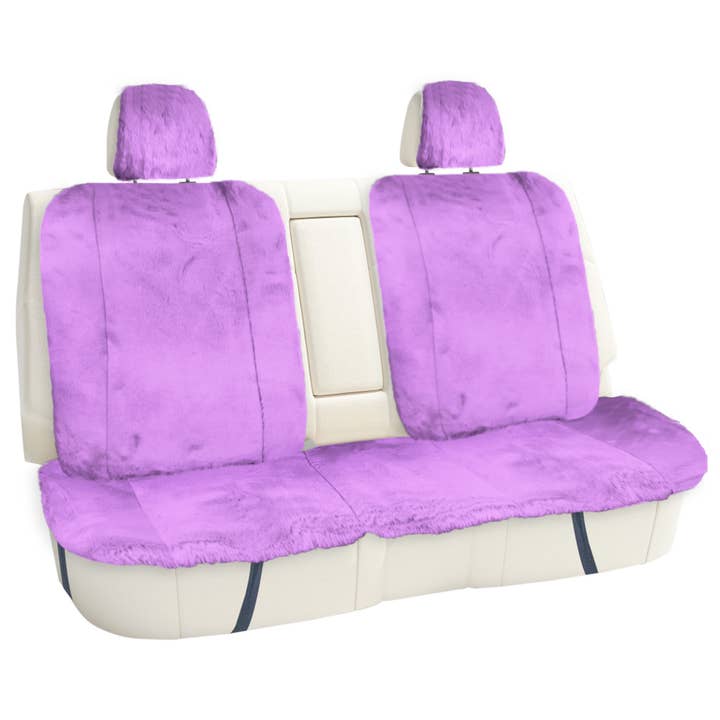 Coussins de siège auto en fausse fourrure de lapin Doe16, ensemble arrière, violet pour la vente par FH GROUP