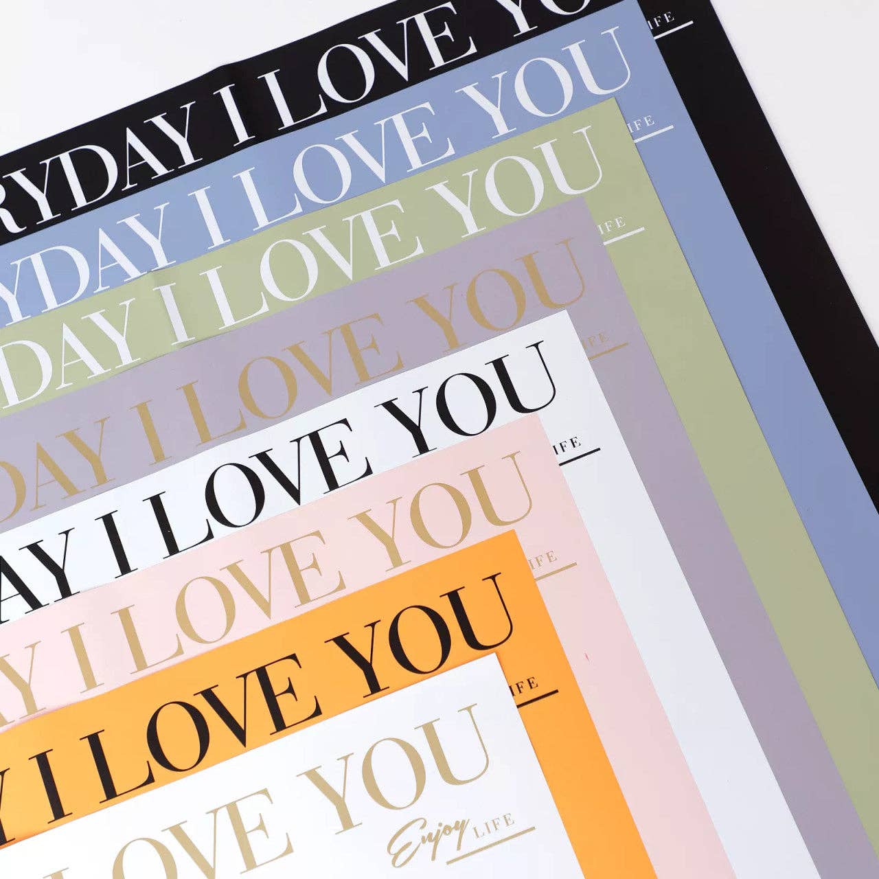 Elegant Design Supply - Wholesale Wrapping Paper Roll - Everyday I love you Waterproof Flower Wrapping Paper (20 sheets/bag)11