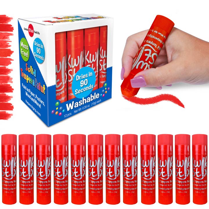 Kwik Stix Solid Paint bulk red 12 count TPG-60020 for wholesale by TPG Creations / The Pencil Grip