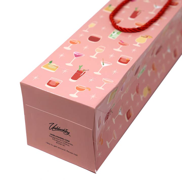 Unblushing - Wholesale Gift Bag - Summer Party Bachelorette Cocktail Wine Bag - Coated Paper