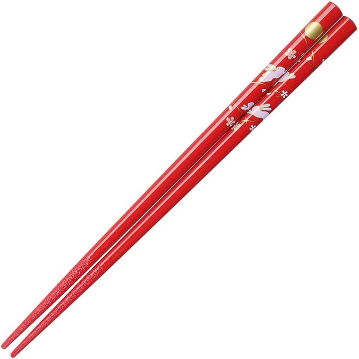 Red Sakura Rabbit Moon Chopsticks for wholesale by Wholesale Chopsticks