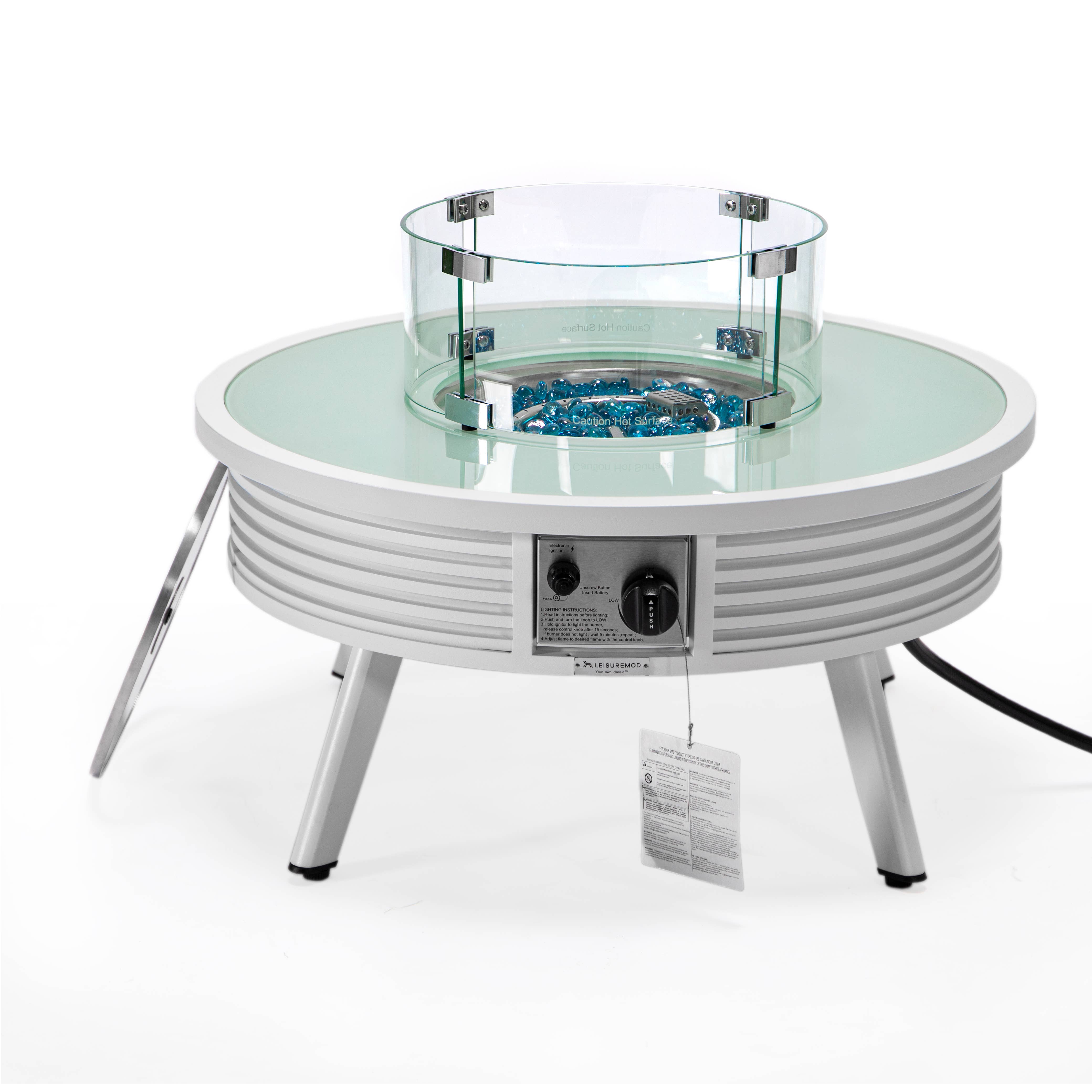 LeisureMod - Wholesale Fire Pit - Walbrooke Aluminum Propane Round Outdoor Fire Pit Table23
