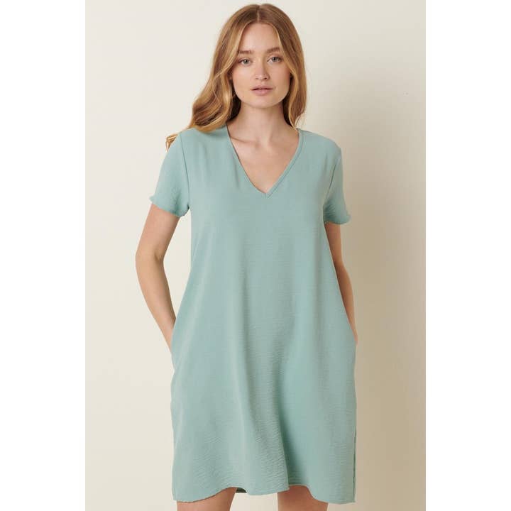 mittoshop - Wholesale Jurk - Dames - AIRFLOW SHIFTJURK MET V-HALS EN KORTE MOUWEN26