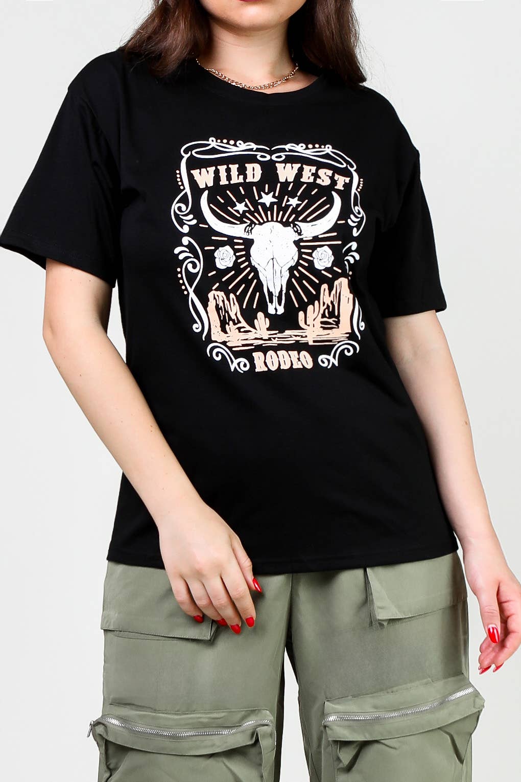 Flarix - Venta al por mayor Camiseta serigrafiada - Mujer - camiseta ezwear con estampado de letras y hombros descubiertos4