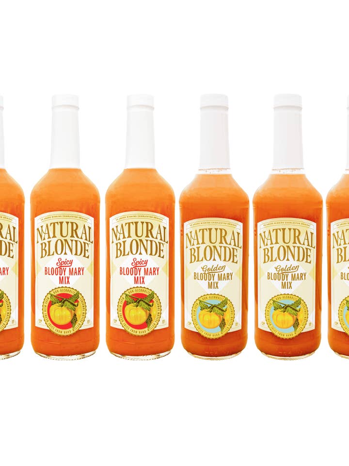 Natural Blonde 3 Golden/3 Spicy Bloody Mary Mix 6-Pack for wholesale by Natural Blonde Mix