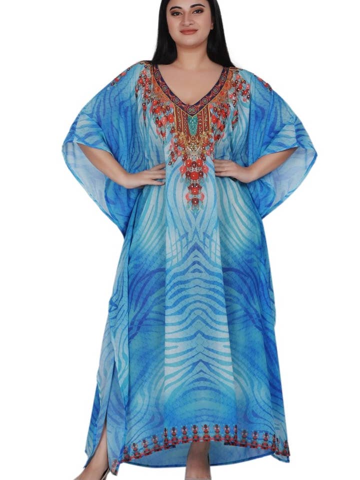 Maxi caftano da donna Cover Up PD-9522 per la vendita all'ingrosso da parte di Advance Apparels