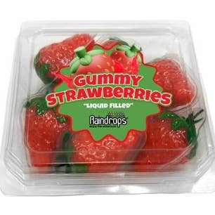 Grandpa Joe's Candy Shop - Wholesale Gummy - Raindrops Gummy Liquid Filled Strawberries, 8ct Display1