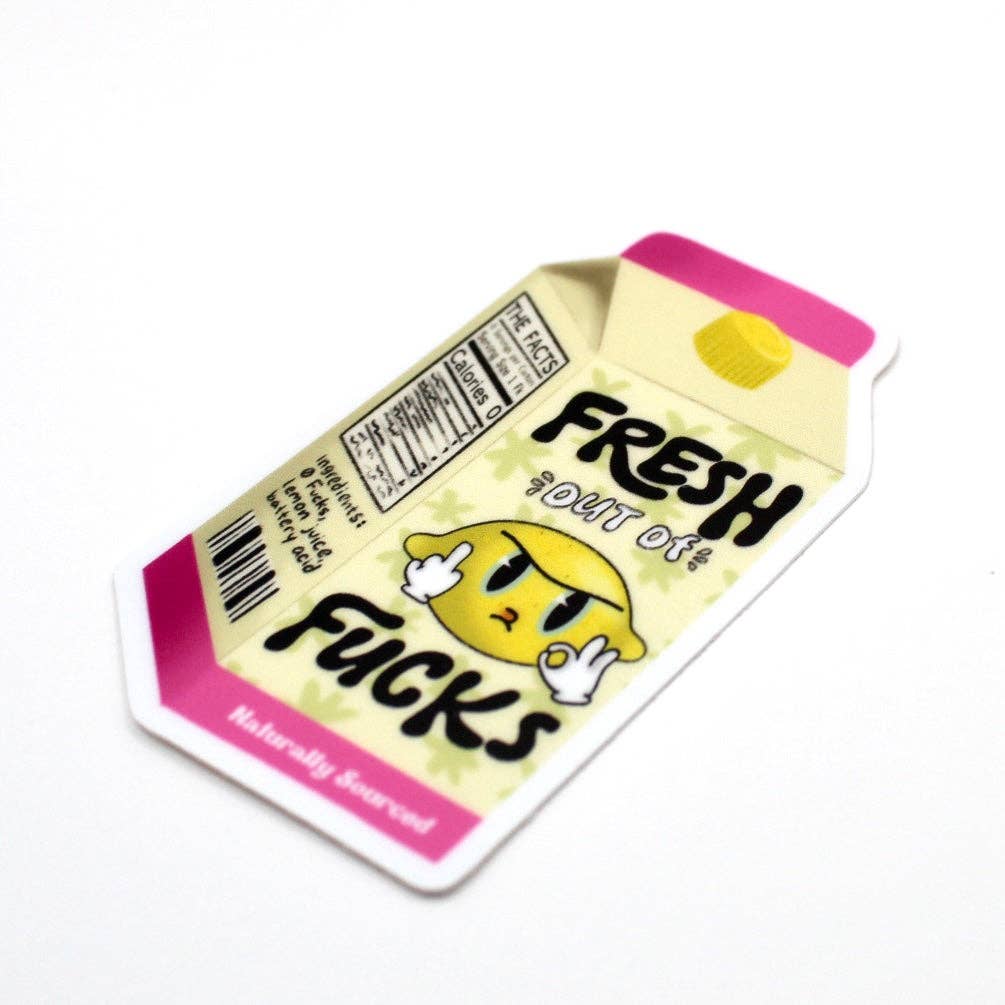 Crowded Cat Studio - Wholesale Sticker - Fresh Out of F!cks Sticker1