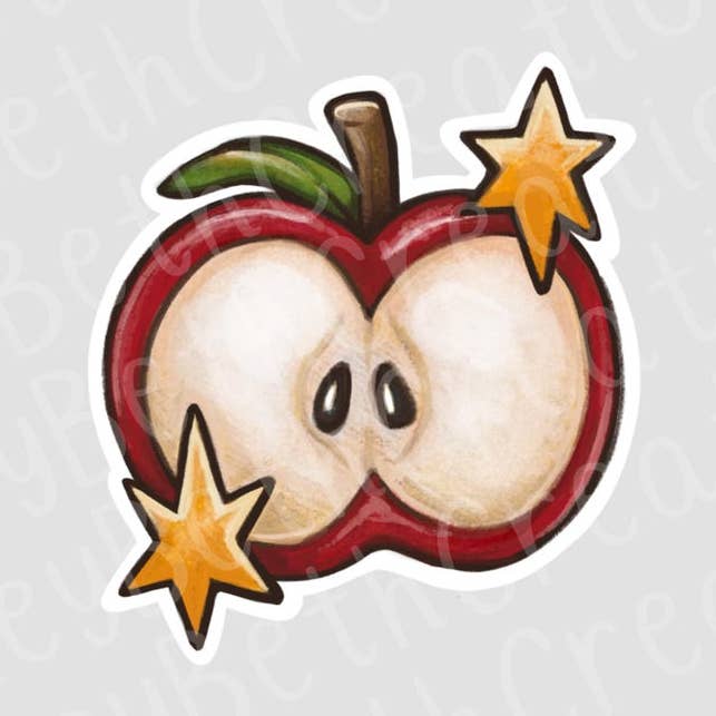 Red Apple Sticker | Waterproof Sticker | Fruit Sticker for wholesale by CarleyBethCreations