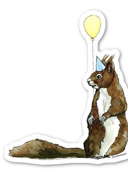 Party Squirrel for wholesale by Blue Desk Art