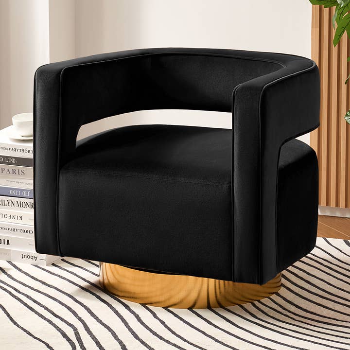 Blanca Swivel Barrel Chair for wholesale by Karat Home